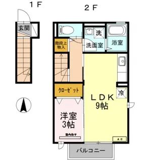 サニーフラット【2階】の間取り