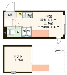 ハーモニーテラス中村橋【2階】の間取り