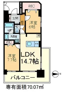 ロイヤルパークスリバーサイド【8階】の間取り