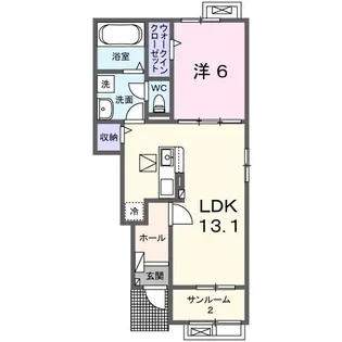 ヒカルサ甲府国母 ノースI【1階】の間取り