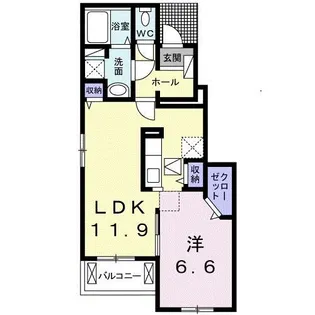 メゾンつくも【1階】の間取り