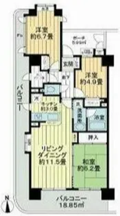 レクセルプラザ本厚木【7階】の間取り