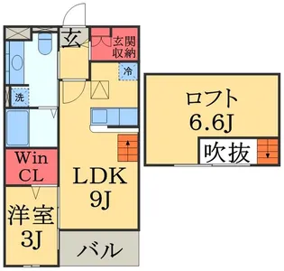 ウエストヒルパーシモン【2階】の間取り