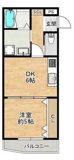 大阪府四條畷市大字中野【アパート】の間取り