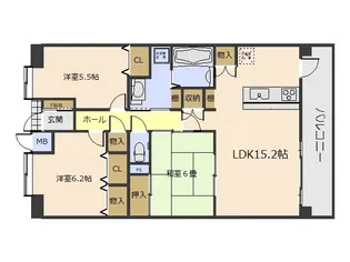 ガーデンスクエアパラッシオ萬象園【10階】の間取り