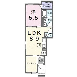 サニーフラットIII【1階】の間取り