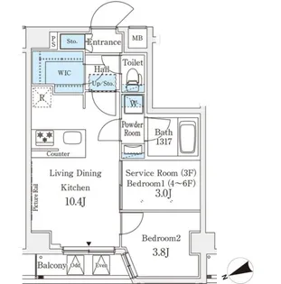 アジールコート山手動坂【6階】の間取り