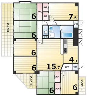 マノワールINO【4階】の間取り