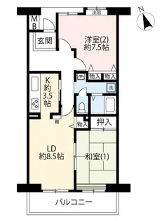 UR新柳沢【2階】の間取り
