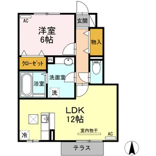 エスポアールタカムラIII【1階】の間取り