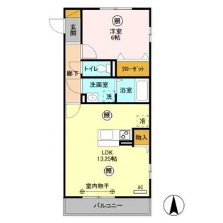 プランドール谷中 A【3階】の間取り