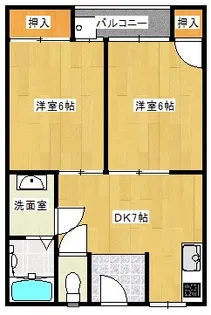 錦ハイツ【3階】の間取り