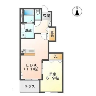 コンフォート三里木B【1階】の間取り