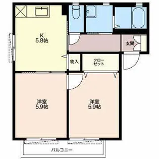 ワイハイツ東名 C【1階】の間取り