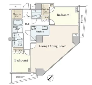 アトラスタワー六本木【25階】の間取り