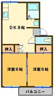 椎の木ハイツ【2階】の間取り