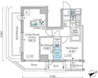 プライムブリス蔵前【13階】の間取り