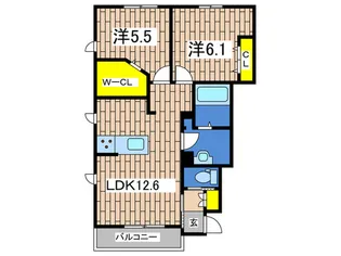 フラワーハイツ芹が谷B【1階】の間取り