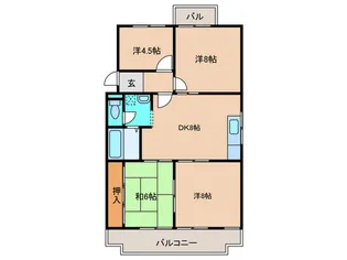 ハイツ島忠【4階】の間取り