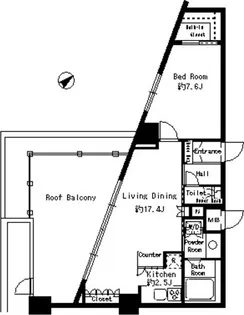 パークルージュ赤坂檜町【8階】の間取り