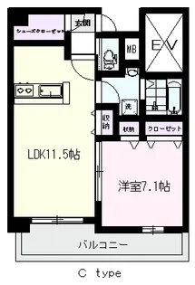グランディール駅南【4階】の間取り