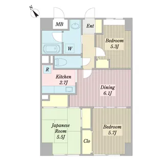 プロシードCO-Z東館【3階】の間取り
