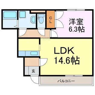 シャルマンコートA【1階】の間取り