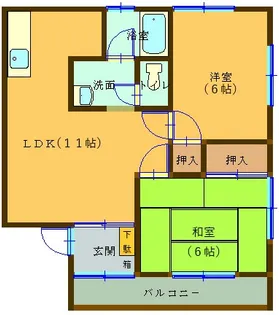 山川アパート【2階】の間取り