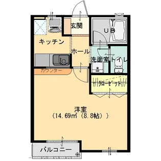 グレイスコート朝倉B棟【2階】の間取り