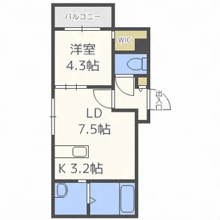 ブランシャール菊水駅前【4階】の間取り