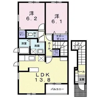メゾン・ド・ソレイユ B【2階】の間取り
