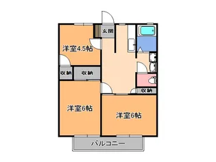 サンロイヤル II【2階】の間取り