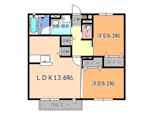 MヨウトウIパナハイツ【2階】の間取り