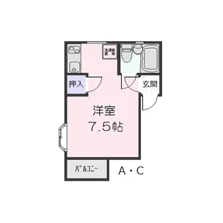 ハイツ三神【1階】の間取り