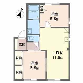 ビューテラスSHINMEI C【1階】の間取り
