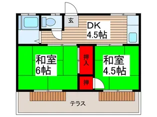 シマダコーポ【1階】の間取り