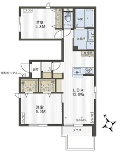 カーサ フェリーチェ【1階】の間取り
