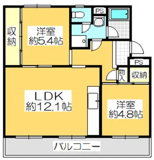 ヴィラナリー屋島 4号棟【5階】の間取り