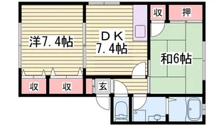 ディアス中筋B棟【2階】の間取り