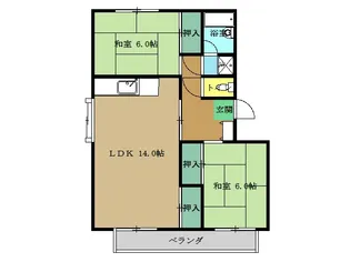 アーバンハイツ那須【2階】の間取り