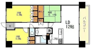 シャルマンフジスマート住之江ファミリア【1階】の間取り