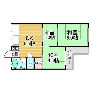 武庫メインハイツ【4階】の間取り