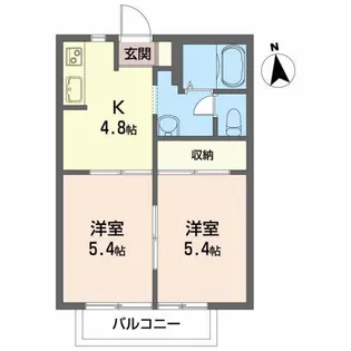 エステート神明B【2階】の間取り