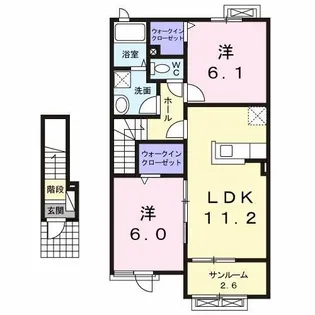 プリムローズY【2階】の間取り