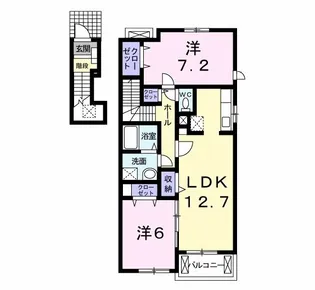 フィオーレリーブロ【2階】の間取り