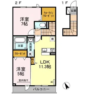 パークアシス上久原【2階】の間取り