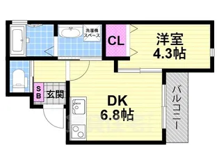 ア・マーレ中鴻池【1階】の間取り
