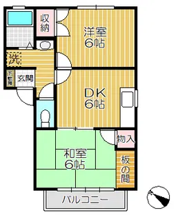 コーポ橋本【1階】の間取り