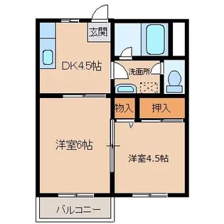 コーポ浅野【2階】の間取り