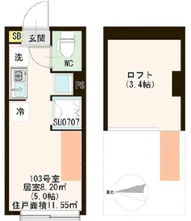 ラポール鷺宮【1階】の間取り